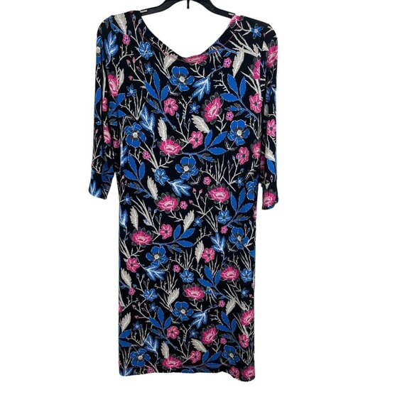 Hatley Women 3/4 Sleeve Stretch Crew Neck Floral Dress Size M - Picture 2 of 6